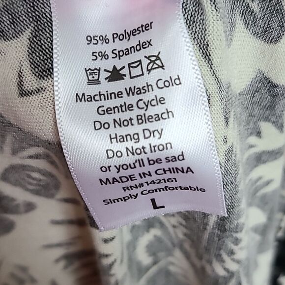 LuLaRoe Maria Maxi Dress L 14/16 Black & White Floral A-line Cap Sleeve Long NWT - Picture 7 of 11